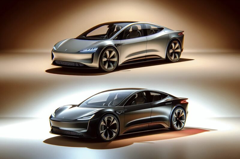 Xiaomi SU7 y Tesla Model 3 comparativa de autos eléctricos en fotos